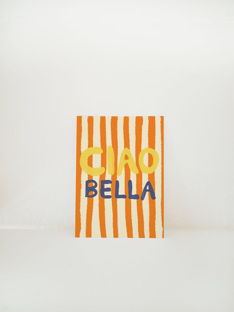 Postcard Cioa Bella / Italy Quote / Summer / Typography / - Etsy Italy Postcard, Italy Quotes, Summer Typography, Postcards From Italy, Postcard Format, Modern Postcard, Southern Lifestyle, Block Letters, Tasting Party