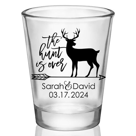 Amazing Wedding Koozies, Cups & Glasses from ThatWeddingShop Country Wedding Favors, Rustic Wedding Gifts, Wedding Koozies, Wedding Gift Bags, Deer Design, Wedding Favors For Guests, Shot Glasses, Wedding Shop, Country Wedding