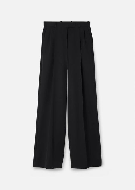 Versace Women's Pleated Wide-Leg Pants in black | Versace INT Versace Pants, Womens Pants Design, Versace Home, Printed Trousers, Stretch Leggings, Silk Pants, Pantalon Large, Pants Design, Tweed Blazer