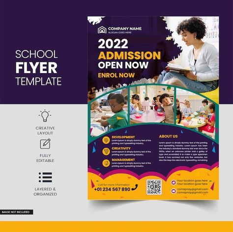 Vector kids education flyer | Premium Vector #Freepik #vector #school-party #school-flyer #class-poster #university-poster School Flyer Design, Poster University, University Poster, Education Flyer, Class Poster, School Flyer, Party School, School Admissions, School Party