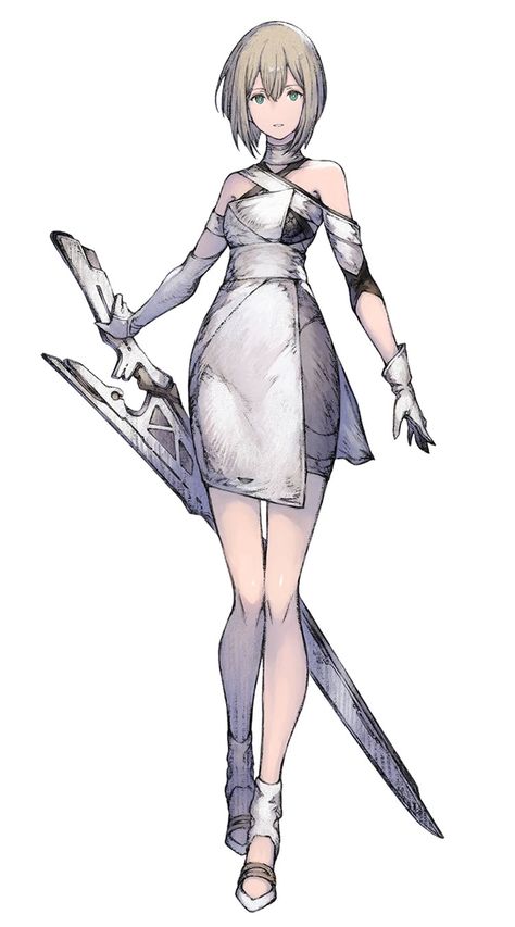 Marie, Guardian Songstress Art - NieR Reincarnation Art Gallery Nier Character Design, Nier Official Art, Nier Reincarnation Art, Nier Concept Art, Akihiko Yoshida Art, Neir Reincarnation, Nier Automata Oc, Reincarnation Art, Reincarnation Manga