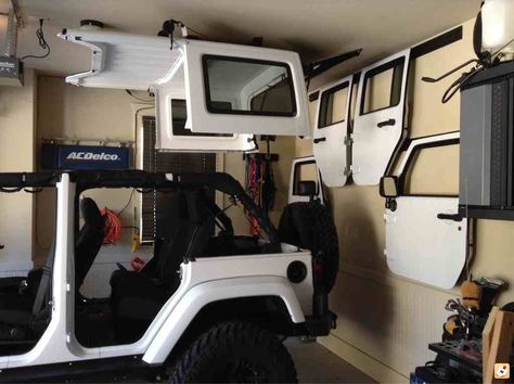 Jeep 2022, Jeep Hardtop Storage, Jeep Storage, Jeep Wrangler Camping, Jeep Wrangler Diy, White Jeep Wrangler, Jeep Garage, Jeep Wrangler Girl, Jeep Gear