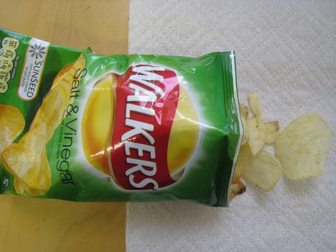 Walkers salt and vinegar crisps. Perfect with beer. Salt And Vinegar Crisps, Salt And Vinegar, Little Britain, Pantry Items, British Food, Shiraz, Cooking Kitchen, Walkers, Vinegar