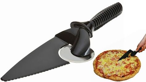 Slice and serve. Want! Funny Inventions, Magic Kitchen, Pizza Knife, Pizza Slicer, Coolest Gadgets, Dinner Host, Diy Gadgets, Kitchen Things, Amazon Kitchen Gadgets