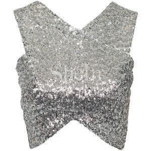 Bloom Winx Outfit | ShopLook Crop Tops Shirts, Sequin Embellished Top, Sparkly Outfits, Stretchy Crop Tops, Catty Noir, Sequin Crop Top, Sequin Shirt, فستان سهرة, Stretchy Tops