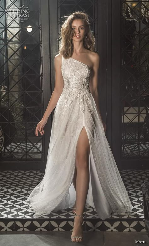 A Line One Shoulder Wedding Dress, One Shoulder Wedding Dress A Line, One Shoulder Bridal Dress, One Shoulder Wedding Dresses, Wedding Dresses One Shoulder, Wedding Dress One Shoulder, One Shoulder White Dress, Wedding Maxi Dress, One Shoulder Dresses