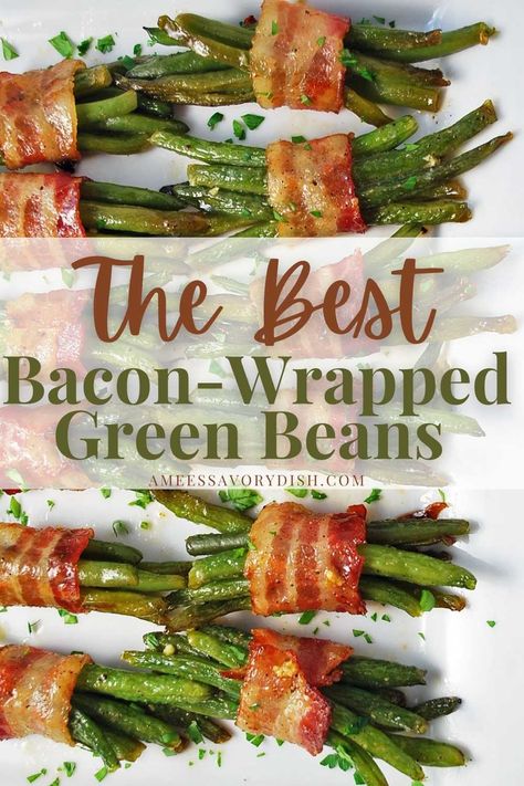 Green Bean Roll Ups With Bacon, Green Bean Bundles Bacon Wrapped, Green Bean Sides, Green Beans With Soy Sauce, Green Beans In Air Fryer, Beans In Air Fryer, Green Beans Lemon, Bean Sides, Green Beans Bacon