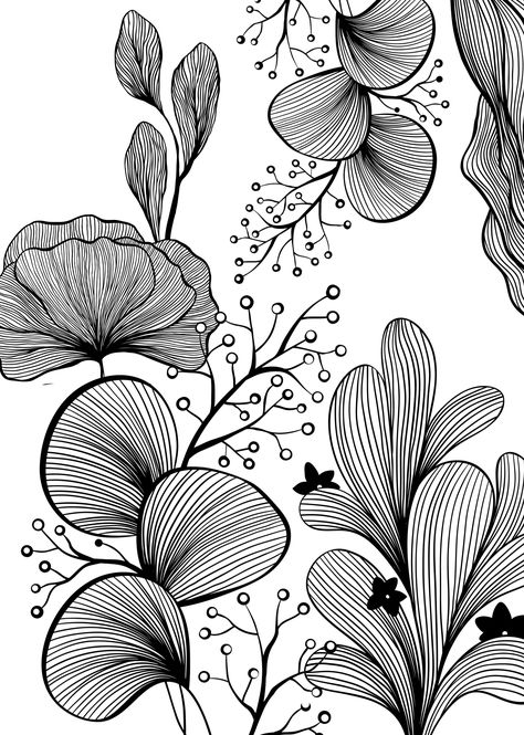 Digitally color intricate floral designs to relieve stress and. #Croquis #Mandalas #Art_Deco_Tattoo #Zentangle_Flowers Doodle Art Flowers, Flowers Coloring, Drawn Flowers, Zen Doodle Art, Bantal Sofa, Book Flowers, Coloring Book For Adults, Doodle Art Designs, Flower Coloring Pages