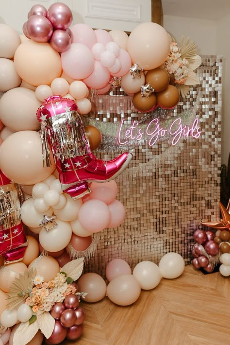 Bride's Last Rodeo! Fill out a form on our website for us to coordinate the perfect weekend for you! Bach Party Themes, Pink Cowgirl Boot, Cowboy Disco, Pink Balloon Arch, Last Rodeo Bachelorette, Plan Your Future, Bachelorette Balloons, Rodeo Bachelorette, Cowgirl Bachelorette Parties