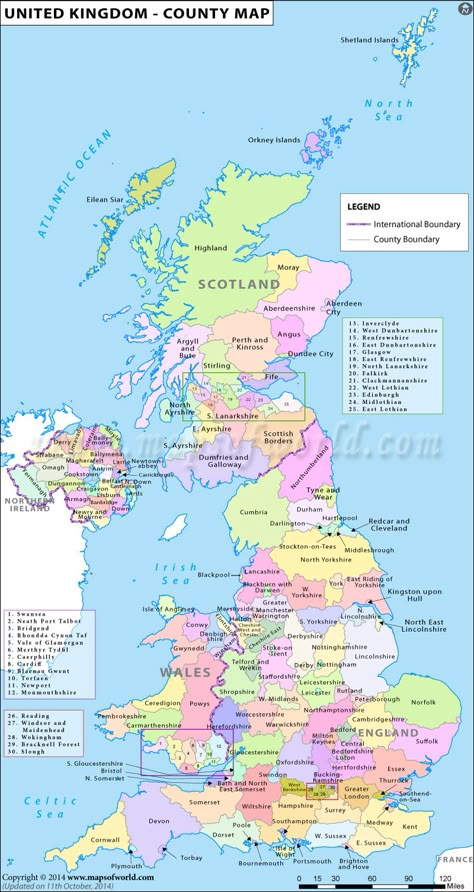 Map of the Counties in the United Kingdom. Autumn England, Genealogy Map, Map Of Great Britain, Uk Map, United Kingdom Map, Map Of Britain, Counties Of England, Vacation 2024, Georgia Map