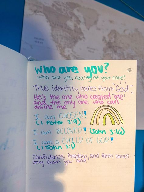 Sadie Robertson Bible Notes, Inspire Bible, Sadie Robertson, Inspire Bible Journaling, Bible Study Journal, Bible Notes, John 3:16, Creative Journal, True Identity