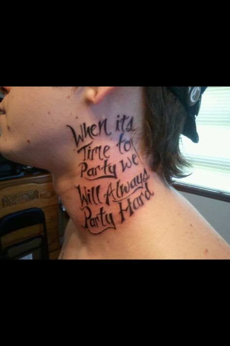 PARTY HARD PARTY HARD PARTY HARD PARTY HARD PARTY HARD PARTY HARD. DO WHAT WE LIKE AND WE LIKE WHAT WE DO. Tattoo Memes, Job Fails, Tattoo Fails, Neck Tattoos, Are You Serious, Bad Tattoos, Inked Magazine, Face Tattoos, Funny Tattoos