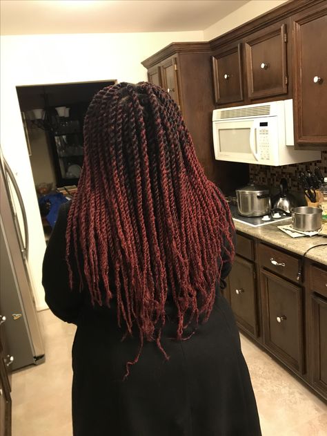 Ombré Burgundy Marley Twists done by Me! Ombre Marley Twists, Marley Twists Long, Chunky Marley Twists, Blonde Marley Twists, Marley Twists Styles, Medium Marley Twists, Jumbo Marley Twists, Small Marley Twists, Marley Twists Crochet