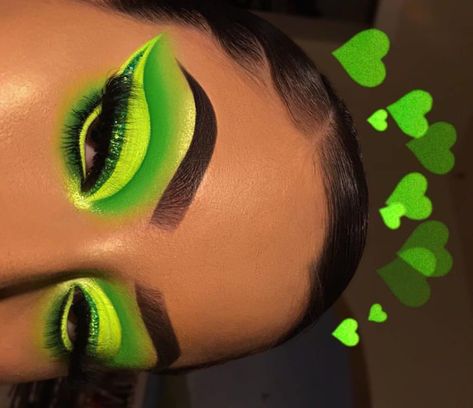 Make Up Designs, Drag Make-up, Neon Makeup, Dramatic Eye Makeup, Make Up Videos, Smink Inspiration, Green Makeup, Unique Makeup, Dope Makeup