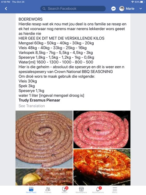 Boerewors Recipe, Wild Recipes, Quick Meals For Kids, Cured Meat Recipes, Meat Board, Barbeque Recipes, African Recipes, Homemade Sausage, South African Recipes