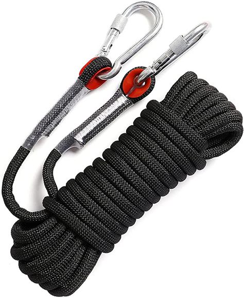 GINEE Static Climbing Rope 35FT,50FT,100FT,150FT,200FT,250FT(Diam 10mm,16mm) Rock Climbing Rope, Magnet Fishing, Abseiling, Tree Climbing, Protection Ring, Outdoor Climbing, Caving, Ice Climbing, Climbing Rope