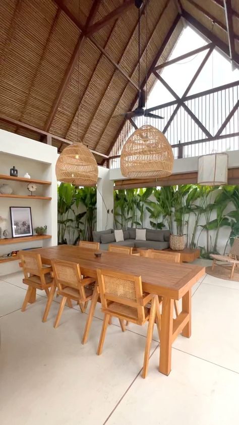 @balitecture shared a video on Instagram: “This is tropical perfection! 🌴 In collaboration with @house_of_reservations 📍Location: @laslunasvillas Concept @estherloag Landscaping…” • May 20, 2022 at 10:16am UTC Tropical House Design Interior, Medeteranian Interior, Bali Beach House, Lucban Quezon, Filipino Interior Design, Bali Architecture, Tropical Villa, Villa In Bali, Rustic Houses