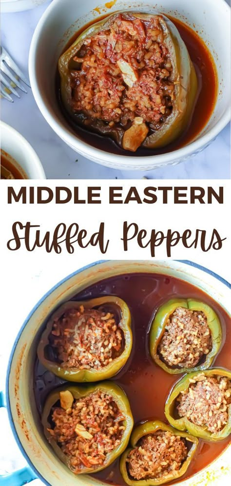 Armenian Stuffed Peppers, Moroccan Stuffed Peppers, Stuffed Peppers Middle Eastern, Lebanese Stuffed Peppers, Middle Eastern Stuffed Peppers, Persian Stuffed Peppers, Middle Eastern Street Food, Syrian Recipes Arabic Food, Arabic Dishes Middle East