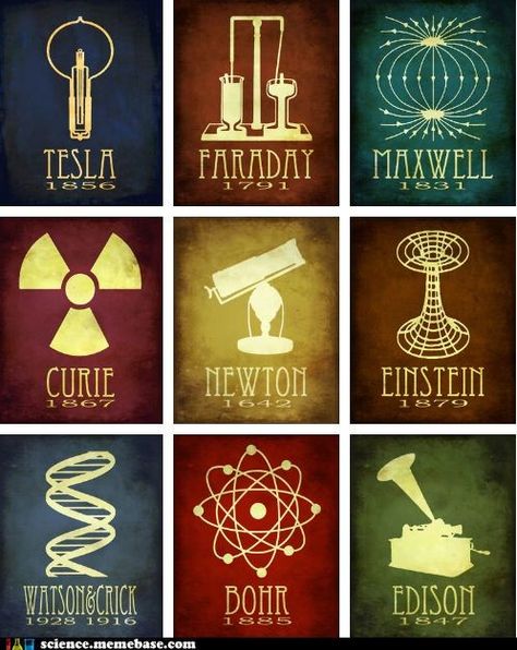 Great graphics representing our greatest scientists. Types Of Science, Science Posters, Starověký Egypt, Rosalind Franklin, Large Hadron Collider, E Mc2, Nikola Tesla, Science Facts, Science Classroom