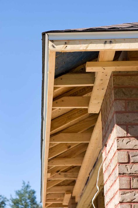 Between weather changes and pesky animals, a soffit is usually the first part of your roof to bear damage. Check out how to repair a rotted soffit easily. Soffit Ideas, Roof Soffits, Vinyl Soffit, Roof Truss Design, Framing Construction, Roof Vent, Diy House Renovations, Commercial Roofing, Roof Trusses