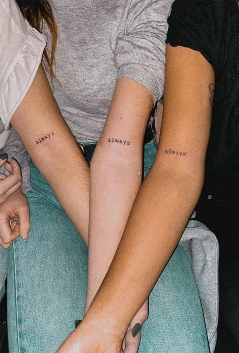 40 Tattoo Ideas with Meaning : Besties Tattoos I Take You | Wedding Readings | Wedding Ideas | Wedding Dresses | Wedding Theme Besties Tattoos, Tattoo Ideas With Meaning, 40 Tattoo, Pair Tattoos, Cousin Tattoos, Matching Friend Tattoos, Forever Tattoo, Matching Best Friend Tattoos, Bestie Tattoo