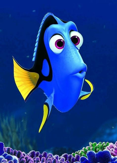 Dory Finding Dory Wallpaper, Dory Wallpaper, Dory Fish, Newspaper Background, Dory Nemo, Childhood Characters, Fish Wallpaper, Marine Fish, Finding Dory