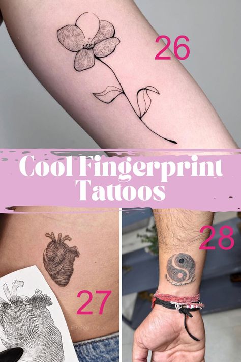 43 Special Fingerprint Tattoo Ideas - Tattoo Glee Fingerprint Tattoo Ideas Unique, Thumb Print Tattoo Ideas, Fingerprint Tattoo Ideas, Thumbprint Tattoo, Fingerprint Tattoo, Delicate Feminine Tattoos, Fingerprint Heart Tattoos, Free Tattoo Fonts, Fingerprint Tattoos