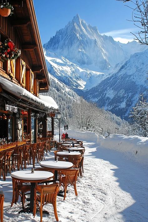 "🍷🏔️ Unwind after a day on the slopes with après-ski in Chamonix, France! From cozy chalets to lively bars, discover the best spots to relax and enjoy the alpine atmosphere. Swipe for top après-ski spots! 🎿✨ #Chamonix #AprèsSki #WinterGetaway" Christmas In The Alps, Alps Aesthetic Winter, Chamonix Aesthetic, Chamonix France Winter, Skiing Vacations, Chamonix Skiing, Alpine Aesthetic, Ski Resort Aesthetic, Luxury Ski Lodge