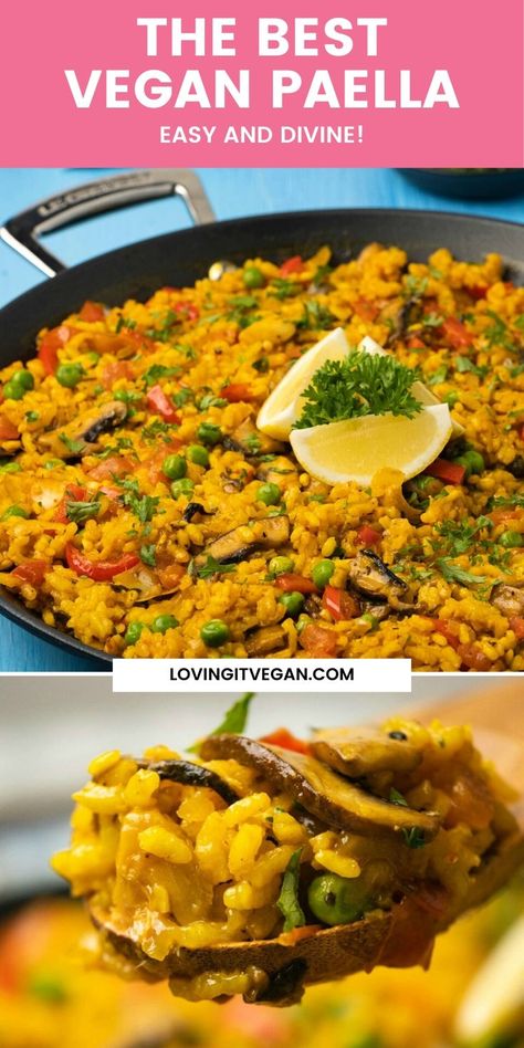 Vegan Paella Spanish, Vegan Richa Recipes, Vegan Paella Recipe, Paella Recipe Vegetarian, Vegetarian Paella Recipe, Vegan Latin Recipes, Paella Vegetarian, Veggie Paella, Vegan Paella