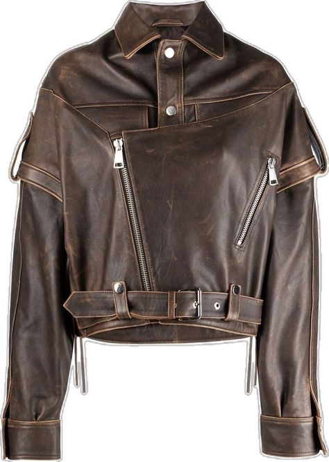 Brown Leather Clothes, High Fashion Jacket, Leather Jacket Character Design, Biker Fashion, Classic Leather Jacket, Designer Jacket, Straight Jacket, Biker Jackets, Futuristic Fashion