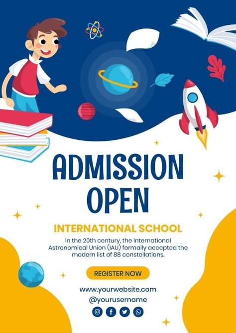 Hand-drawn Child-like International School Admission Open Poster Admission Open Poster, Holistic Education, Admission Open, Dear Parents, School Admissions, Alphabet Flashcards, School Community, Mind Power, Collaborative Learning