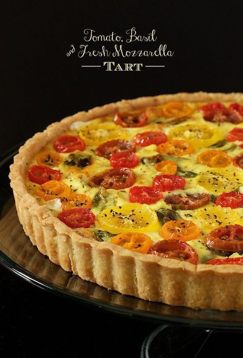 Beautiful Breakfast, Cheese Tart, Tomato Tart, Savory Tart, Savory Pie, Quiche Recipes, Tomato Basil, Fresh Mozzarella, Tomato Recipes