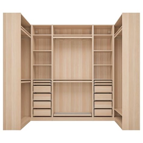 Walk In Wardrobe Narrow Space, Ikea Pax Corner Wardrobe, Pax Corner, Pax Corner Wardrobe, Dressing Ikea, Armoire D'angle, Corner Wardrobe, Dream Closet Design, Walk In Closet Design