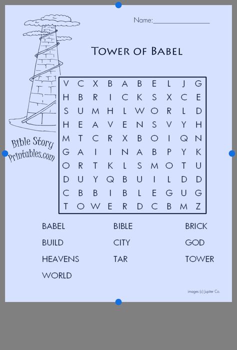 Tower Of Babel Word Search, Tower Of Babel Craft, Sunday School Coloring Sheets, Bible Genesis, Hebrew School, Bible Activities For Kids, Tower Of Babel, School Craft, Childrens Bible