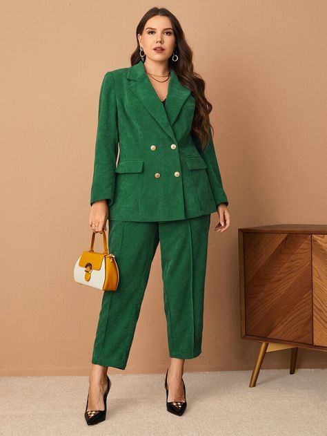 Blazer Cord Set, Formal Suits For Women Plus Size, Woman Suit Plus Size, Vest Outfits 2023, Elegant Plus Size Outfits Classy, Graduation Suits For Women, Plus Size Suits For Women, Hijab Plus Size, Elegant Plus Size Outfits