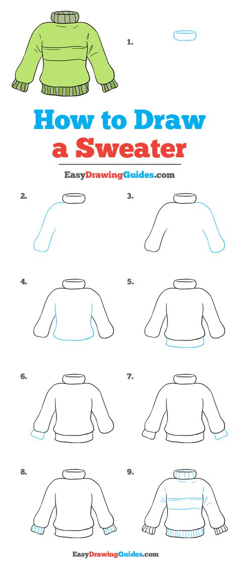 How to Draw a Sweater - Really Easy Drawing Tutorial How To Draw Clothes, Ugly Sweater Ideas, Draw Clothes, Sweater Tutorial, Fall Drawings, Sweater Ideas, Easy Drawing Tutorial, Nose Drawing, Drawing Tutorials For Kids