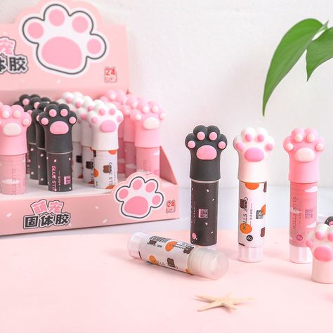 Game Stick, Cute School Stationary, Stationary School, Glue Stick, Cute Stationary, Cute School Supplies, Diy Stationery, Cat Claws, Kawaii Room