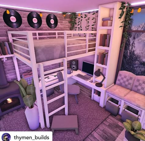 Bloxburg bedroom Tiktok Bedroom, House Bedroom Ideas, Blocksburg Room Ideas￼, Bloxburg Houses, Bedroom Ideas Aesthetic, House Decorating Ideas Apartments, Small House Layout, Simple Bedroom Design, Houses Ideas