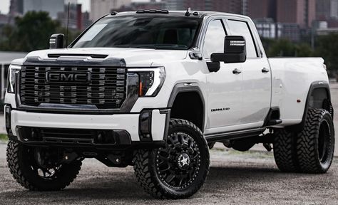 GMC Sierra 3500HD Heavy-Duty Dually Denali Ultimate Diesel Gmc Sierra 3500 Dually, Gmc Denali Ultimate, Gmc Dually Trucks, 2024 Gmc Denali Ultimate, Gmc 3500 Denali Dually, Chevy 3500 Dually, Lifted Dually Trucks, Gmc Dually, Gmc Denali Truck