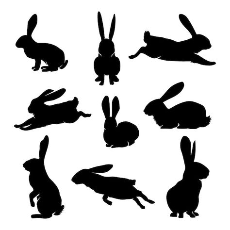 Silhouette animale dessinée à la main | Free Vector #Freepik #freevector #silhouette-animaux #lapin-illustration #silhouette-lapin #dessin-animaux Lapin Illustration, Rabbit Vector, Bunny Silhouette, Small But Mighty, Animal Silhouette, Vector Hand, Ex Libris, Psd Files, Animal Drawings