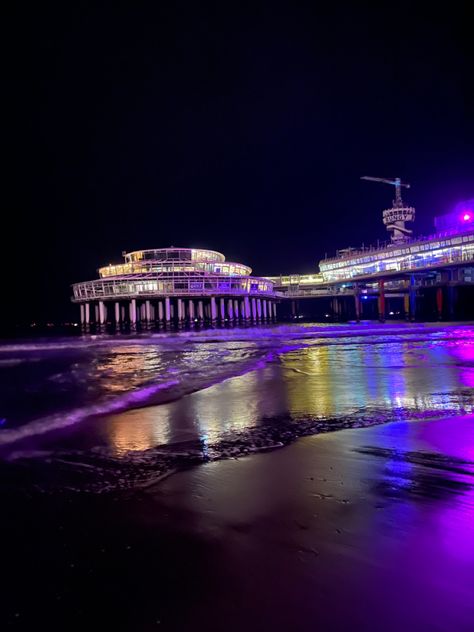 #beach #aesthetic #netherlands #scheveningen #dutch #night #nightaesthetic #boulevard #pier #light #colors #colour #aestheticnight #beachnight #trendy #lanadelrey #party Aesthetic Netherlands, At Night Aesthetic, Pier Light, Life Vision, Besties Quotes, Beach Night, Life Vision Board, Night Aesthetic, Beach Aesthetic