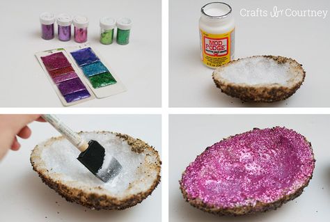 How To Make Geodes, Geode Ornaments Diy, Make Your Own Geodes Crystals, Gold Geodes With Natural Stones As Gift, Handmade Geodes For Healing, Icicle Crafts, Diy Crystal Crafts, Fun Facts For Kids, Easy Diy Hacks