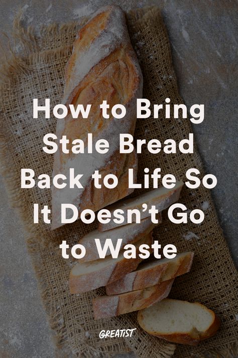 We aren't just talking about turning it into croutons, either. #greatist https://greatist.com/eat/how-to-revive-stale-bread How To Revive Stale Bread, Revive Stale Bread, Stale Bread Hack, Stale Sourdough Bread Recipes, Stale French Bread Recipes, What To Do With Stale Bread, Stale Bread Recipes, Rustic Italian Bread, Hard Bread