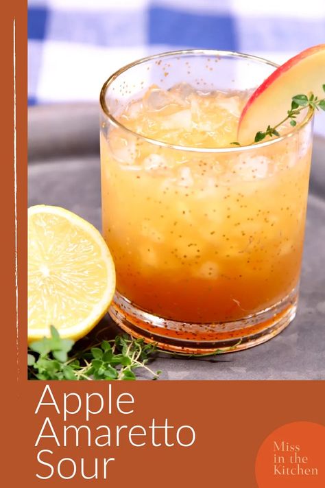 Apple Amaretto Sour, Fall Drinks With Amaretto, Fall Amaretto Cocktails, Blood Orange Soda Cocktail, Sour Apple Cocktails, Pitcher Cocktails Winter, Thanksgiving Pitcher Cocktails, Apple Cocktails Fall, Thanksgiving Cocktails Pitcher