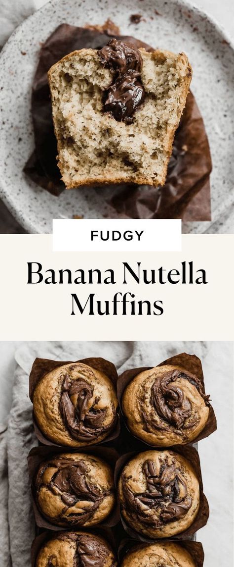 Decadent Muffin Recipes, Muffin Recipes Unique, Sweet Muffins Easy, Cafe Muffin Recipes, Amazing Baked Goods, Extra Large Muffin Recipes, Big Banana Muffins, Nutella Baked Goods, Giant Banana Muffins