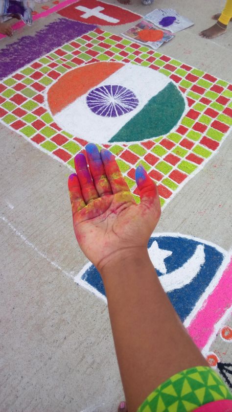 India - Unity in diversity Rangoli Unity In Diversity Rangoli, Unity In Diversity, Creating Art, Beach Mat, Outdoor Blanket, India, Quick Saves