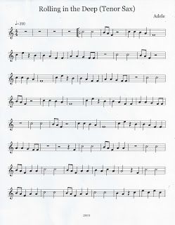 Tenor Sax Sheet Music, Free Guitar Sheet Music, Sax Sheet Music, Alto Sax Sheet Music, Tenor Saxophone Sheet Music, Popular Piano Sheet Music, Sax Music, Alto Saxophone Sheet Music, Rolling In The Deep