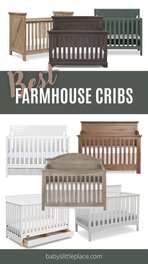 Ikea Nursery Storage, Rustic Crib, Farmhouse Cribs, Farmhouse Style Nursery, Modern Girl Nursery, Country Nursery, Farmhouse Nursery Decor, Ikea Nursery, Boy Nursery Themes