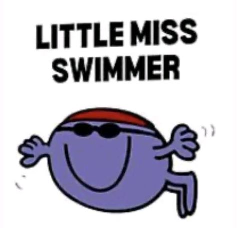 Little Miss Swimmer, Swimming Funny, Missing Father, Little Miss Characters, Little Miss Perfect, Trio Halloween Costumes, Get To Know Me, Little Miss, Halloween Costumes