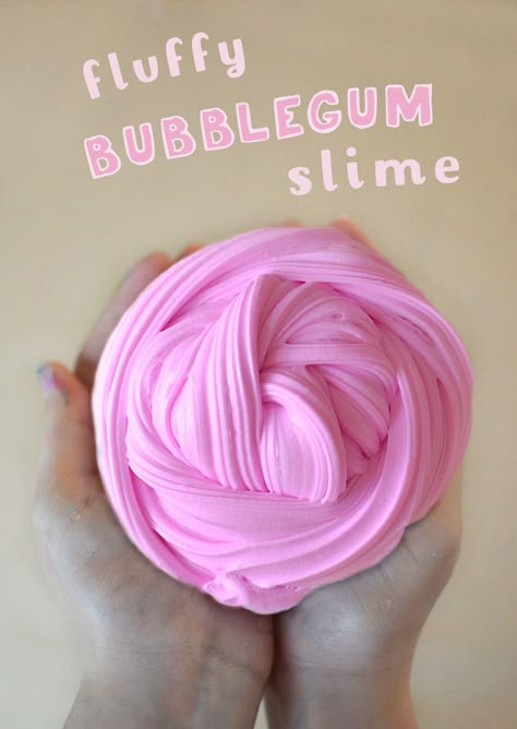 Make this smooth and fluffy slime with shaving cream and glue. Slime Without Shaving Cream, Slime With Shaving Cream, Sensory Recipes, Bubblegum Slime, Magic Slime, Crafts Slime, Fluffy Slime Recipe, Slime Ideas, Glue Slime